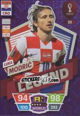 Sticker Luka Modrić - FIFA World Cup Qatar 2022. Adrenalyn XL n. 20 - Panini