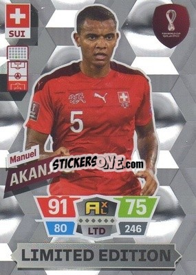 Sticker Manuel Akanji - FIFA World Cup Qatar 2022. Adrenalyn XL n. LE-MA - Panini