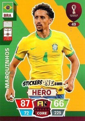 Sticker Marquinhos - FIFA World Cup Qatar 2022. Adrenalyn XL n. 49 - Panini