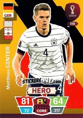 Sticker Matthias Ginter - FIFA World Cup Qatar 2022. Adrenalyn XL n. 119 - Panini