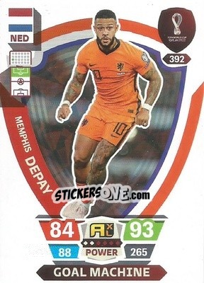 Sticker Memphis Depay - FIFA World Cup Qatar 2022. Adrenalyn XL n. 392 - Panini