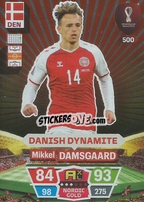 Figurina Mikkel Damsgaard - FIFA World Cup Qatar 2022. Adrenalyn XL - Panini