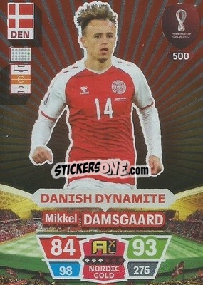 Sticker Mikkel Damsgaard - FIFA World Cup Qatar 2022. Adrenalyn XL n. 500 - Panini
