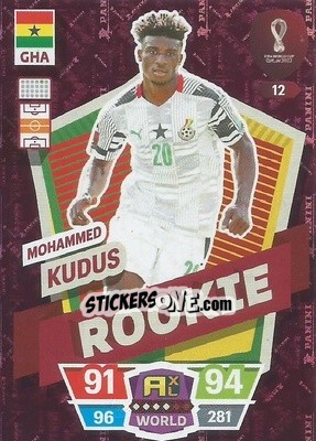 Sticker Mohammed Kudus - FIFA World Cup Qatar 2022. Adrenalyn XL n. 12 - Panini