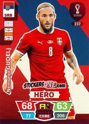 Sticker Nemanja Gudelj - FIFA World Cup Qatar 2022. Adrenalyn XL n. 237 - Panini