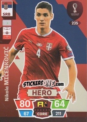 Sticker Nikola Milenković - FIFA World Cup Qatar 2022. Adrenalyn XL n. 235 - Panini