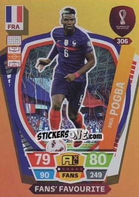 Sticker Paul Pogba - FIFA World Cup Qatar 2022. Adrenalyn XL n. 306 - Panini
