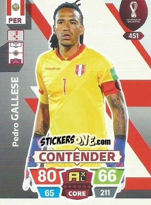 Sticker Pedro Gallese - FIFA World Cup Qatar 2022. Adrenalyn XL n. 451 - Panini