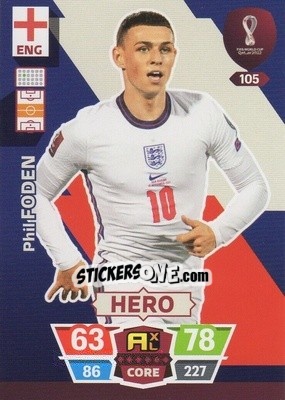 Cromo Phil Foden - FIFA World Cup Qatar 2022. Adrenalyn XL - Panini