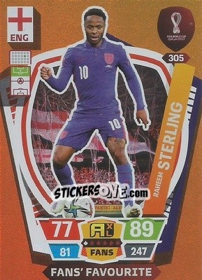 Sticker Raheem Sterling - FIFA World Cup Qatar 2022. Adrenalyn XL n. 305 - Panini
