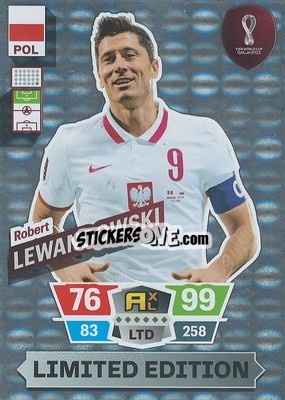 Figurina Robert Lewandowski - FIFA World Cup Qatar 2022. Adrenalyn XL - Panini