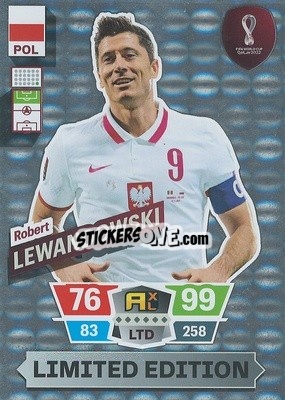 Sticker Robert Lewandowski - FIFA World Cup Qatar 2022. Adrenalyn XL n. XXL-RL - Panini