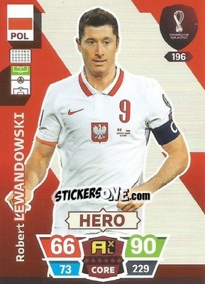Sticker Robert Lewandowski - FIFA World Cup Qatar 2022. Adrenalyn XL n. 196 - Panini