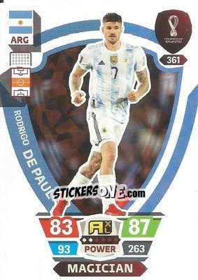 Sticker Rodrigo De Paul - FIFA World Cup Qatar 2022. Adrenalyn XL n. 361 - Panini