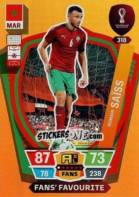Sticker Romain Saïss - FIFA World Cup Qatar 2022. Adrenalyn XL n. 318 - Panini