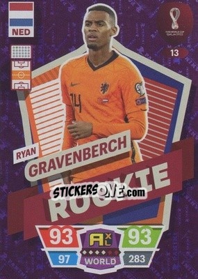 Sticker Ryan Gravenberch - FIFA World Cup Qatar 2022. Adrenalyn XL n. 13 - Panini