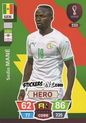 Sticker Sadio Mané - FIFA World Cup Qatar 2022. Adrenalyn XL n. 233 - Panini