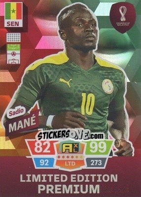 Sticker Sadio Mané - FIFA World Cup Qatar 2022. Adrenalyn XL n. LEP-SM - Panini