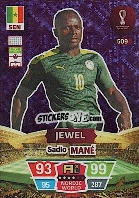 Sticker Sadio Mané - FIFA World Cup Qatar 2022. Adrenalyn XL n. 509 - Panini