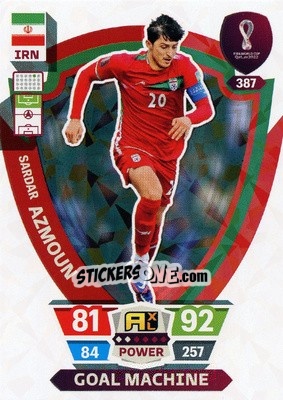 Sticker Sardar Azmoun - FIFA World Cup Qatar 2022. Adrenalyn XL n. 387 - Panini