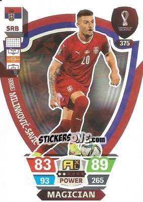 Sticker Sergej Milinković-Savić - FIFA World Cup Qatar 2022. Adrenalyn XL n. 375 - Panini