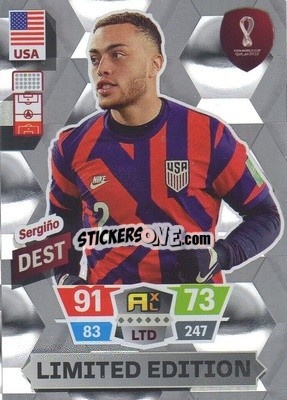Sticker Sergiño Dest - FIFA World Cup Qatar 2022. Adrenalyn XL n. LE-SD - Panini
