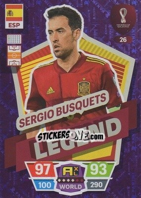 Sticker Sergio Busquets - FIFA World Cup Qatar 2022. Adrenalyn XL n. 26 - Panini