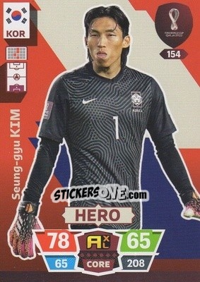 Sticker Seung-gyu Kim - FIFA World Cup Qatar 2022. Adrenalyn XL n. 154 - Panini