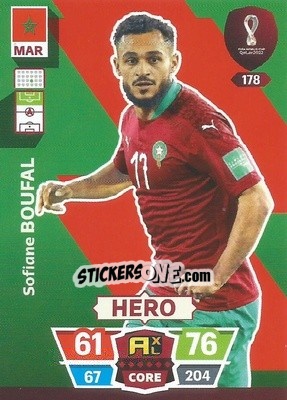 Sticker Sofiane Boufal - FIFA World Cup Qatar 2022. Adrenalyn XL n. 178 - Panini