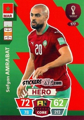 Sticker Sofyan Amrabat - FIFA World Cup Qatar 2022. Adrenalyn XL n. 177 - Panini