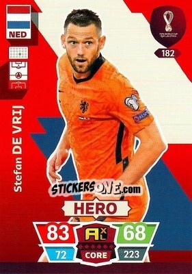 Sticker Stefan de Vrij - FIFA World Cup Qatar 2022. Adrenalyn XL n. 182 - Panini