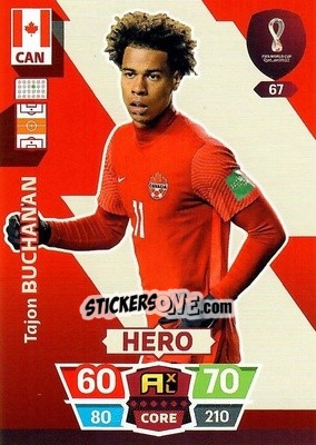 Sticker Tajon Buchanan - FIFA World Cup Qatar 2022. Adrenalyn XL n. 67 - Panini