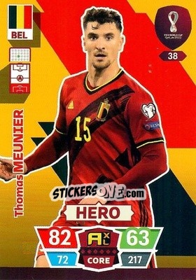 Sticker Thomas Meunier - FIFA World Cup Qatar 2022. Adrenalyn XL n. 38 - Panini