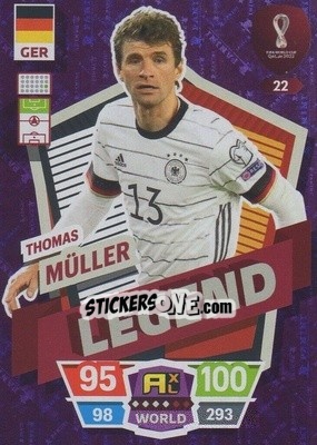 Sticker Thomas Müller - FIFA World Cup Qatar 2022. Adrenalyn XL n. 22 - Panini