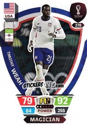Sticker Timothy Weah - FIFA World Cup Qatar 2022. Adrenalyn XL - Panini