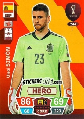 Sticker Unai Simón - FIFA World Cup Qatar 2022. Adrenalyn XL n. 244 - Panini