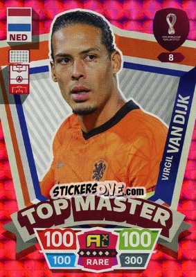 Sticker Virgil van Dijk - FIFA World Cup Qatar 2022. Adrenalyn XL n. 8 - Panini
