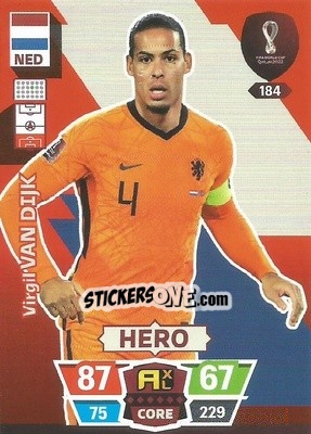 Sticker Virgil van Dijk - FIFA World Cup Qatar 2022. Adrenalyn XL - Panini