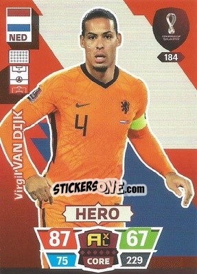 Sticker Virgil van Dijk - FIFA World Cup Qatar 2022. Adrenalyn XL n. 184 - Panini