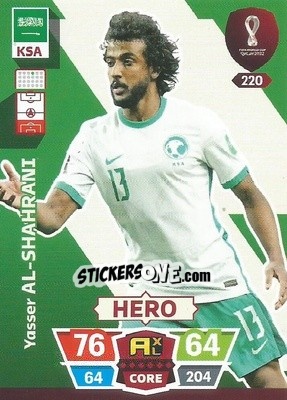 Sticker Yasser Al-Shahrani - FIFA World Cup Qatar 2022. Adrenalyn XL n. 220 - Panini