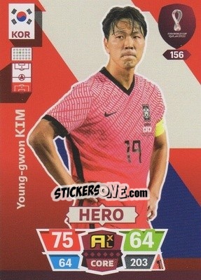 Sticker Young-gwon Kim - FIFA World Cup Qatar 2022. Adrenalyn XL n. 156 - Panini