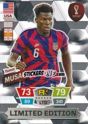 Sticker Yunus Musah - FIFA World Cup Qatar 2022. Adrenalyn XL - Panini