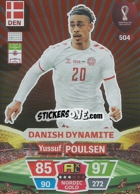 Sticker Yussuf Poulsen - FIFA World Cup Qatar 2022. Adrenalyn XL - Panini