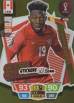 Sticker Alphonso Davies - FIFA World Cup Qatar 2022. Adrenalyn XL n. 409 - Panini