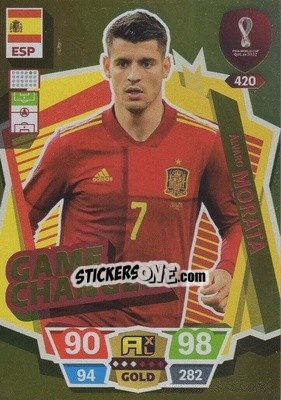 Sticker Alvaro Morata - FIFA World Cup Qatar 2022. Adrenalyn XL n. 420 - Panini