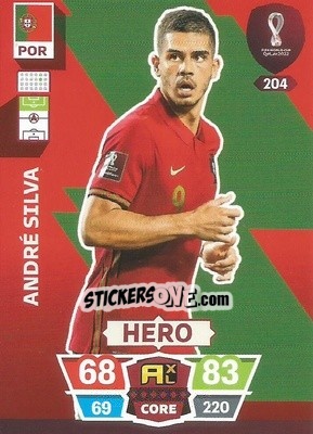 Sticker André Silva - FIFA World Cup Qatar 2022. Adrenalyn XL n. 204 - Panini