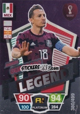 Sticker Andrés Guardado (Mexico) - FIFA World Cup Qatar 2022. Adrenalyn XL n. LEPL-AG-p - Panini