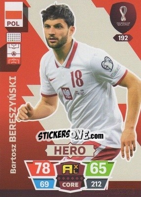 Cromo Bartosz Bereszyński - FIFA World Cup Qatar 2022. Adrenalyn XL - Panini