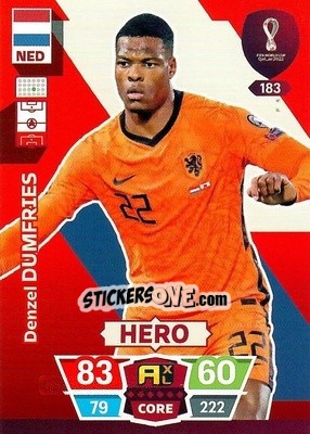 Sticker Denzel Dumfries - FIFA World Cup Qatar 2022. Adrenalyn XL - Panini