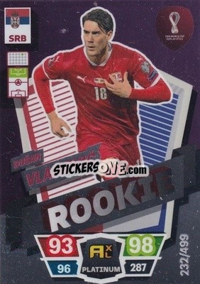 Sticker Dušan Vlahović (Serbia) - FIFA World Cup Qatar 2022. Adrenalyn XL n. LEPL-DV-p - Panini